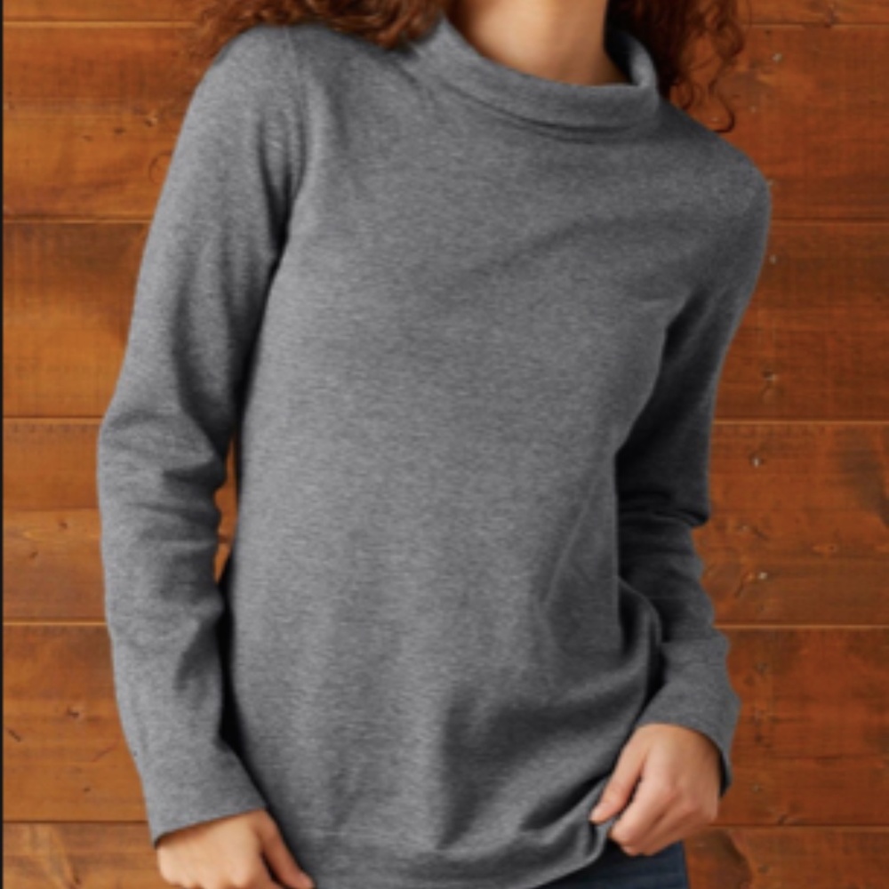 Fair Indigo Grey Cotton/Alpaca Cowl Sweater, XS